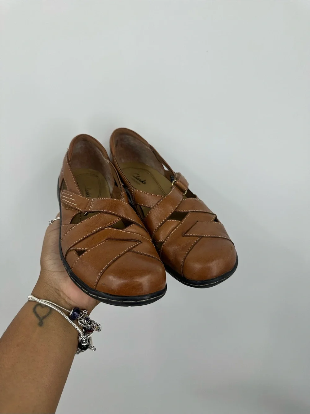 Clarks Brown Bendables Comfort Sandals Women's Size 7 Boho